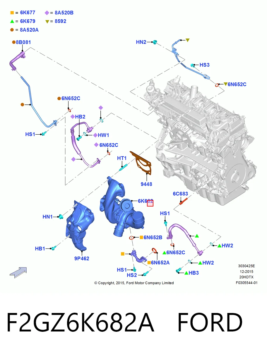 F2GZ6K682A Ford Турбонаддув