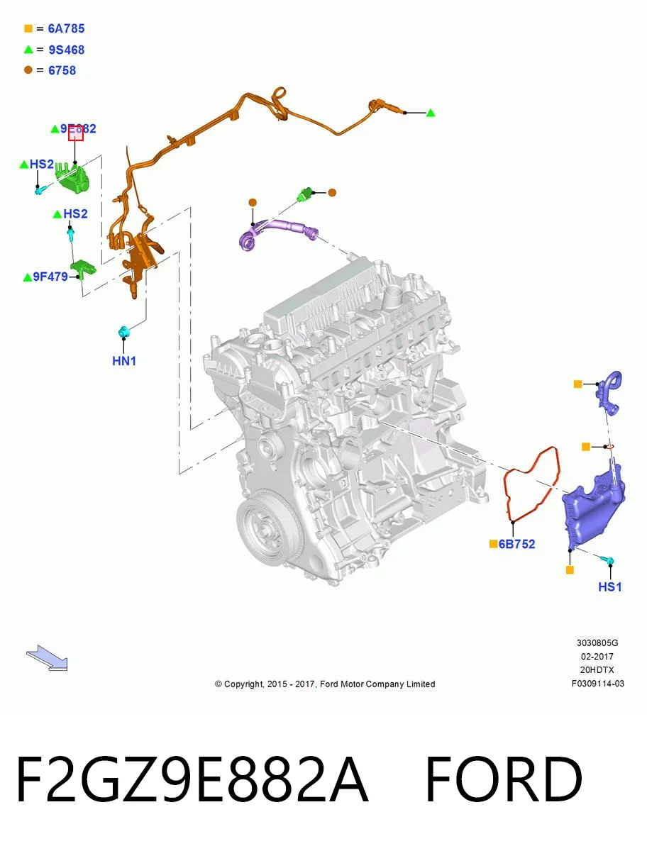 F2GZ9E882A Ford Соленоид давления наддува
