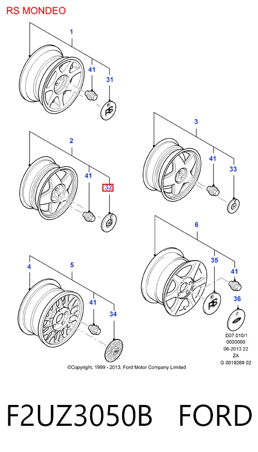 F2UZ3050B Ford Палец шаровой нижний