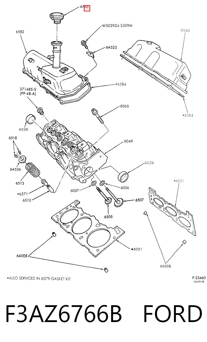 F3AZ6766B Ford Крышка масляной горловины
