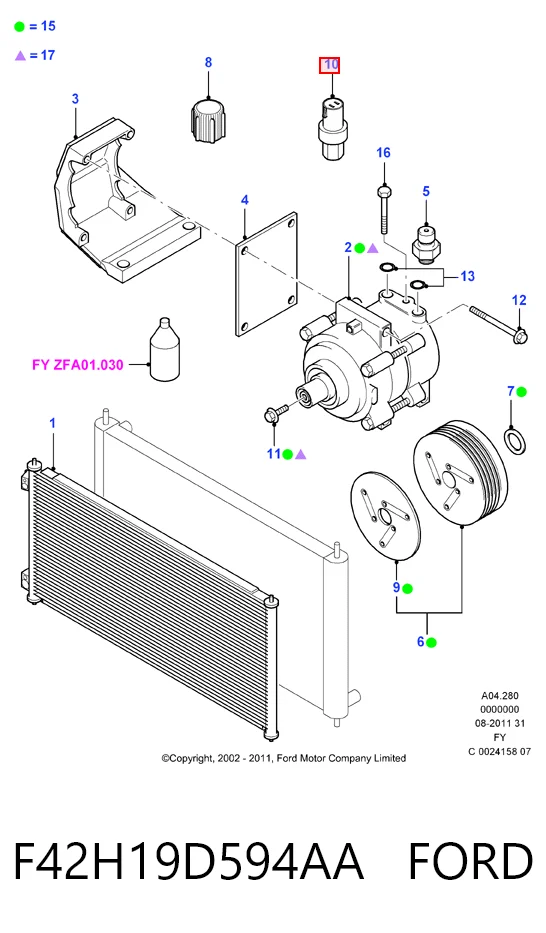 F42H19D594AA Ford Реле-регулятор напряжения