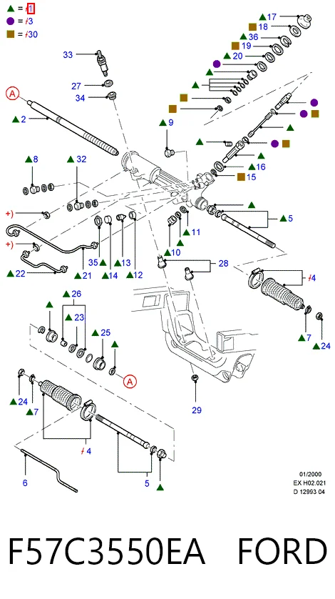 F57C3550EA Ford Управление рулевое в сборе
