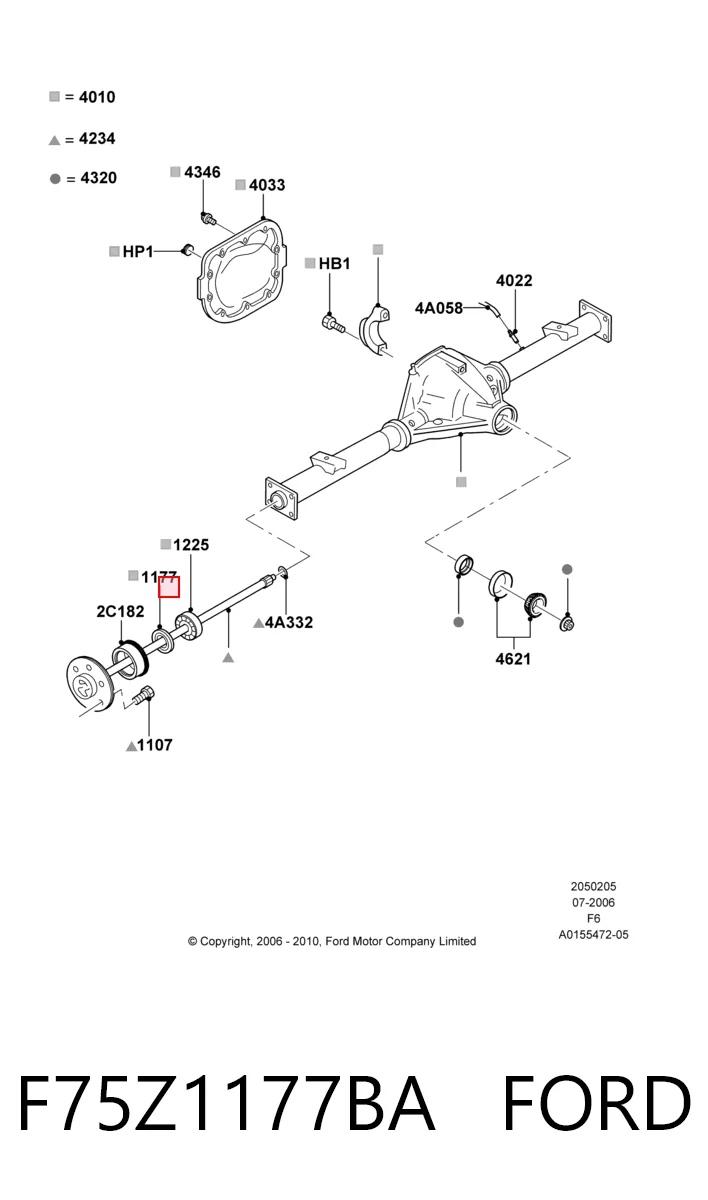 F75Z1177BA Ford Сальник полуоси заднего моста