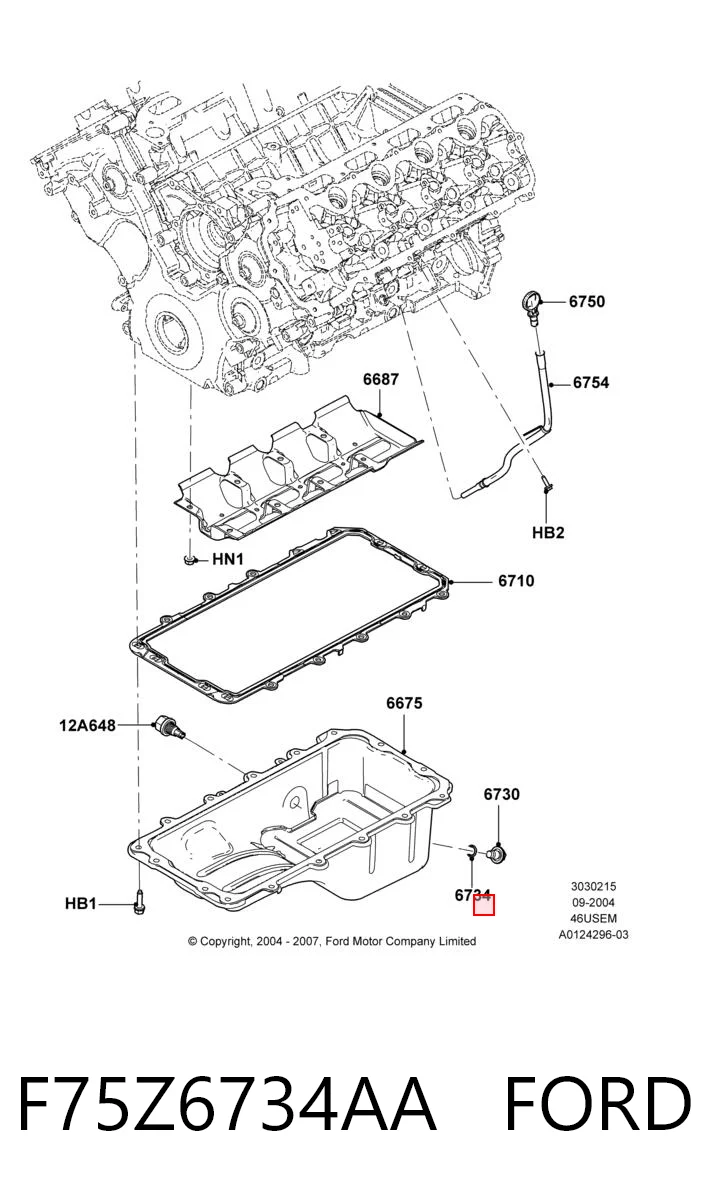F75Z6734AA Ford Прокладка сливной пробки поддона двигателя