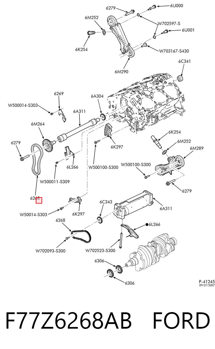 F77Z6268AB Ford Цепь промежуточного вала