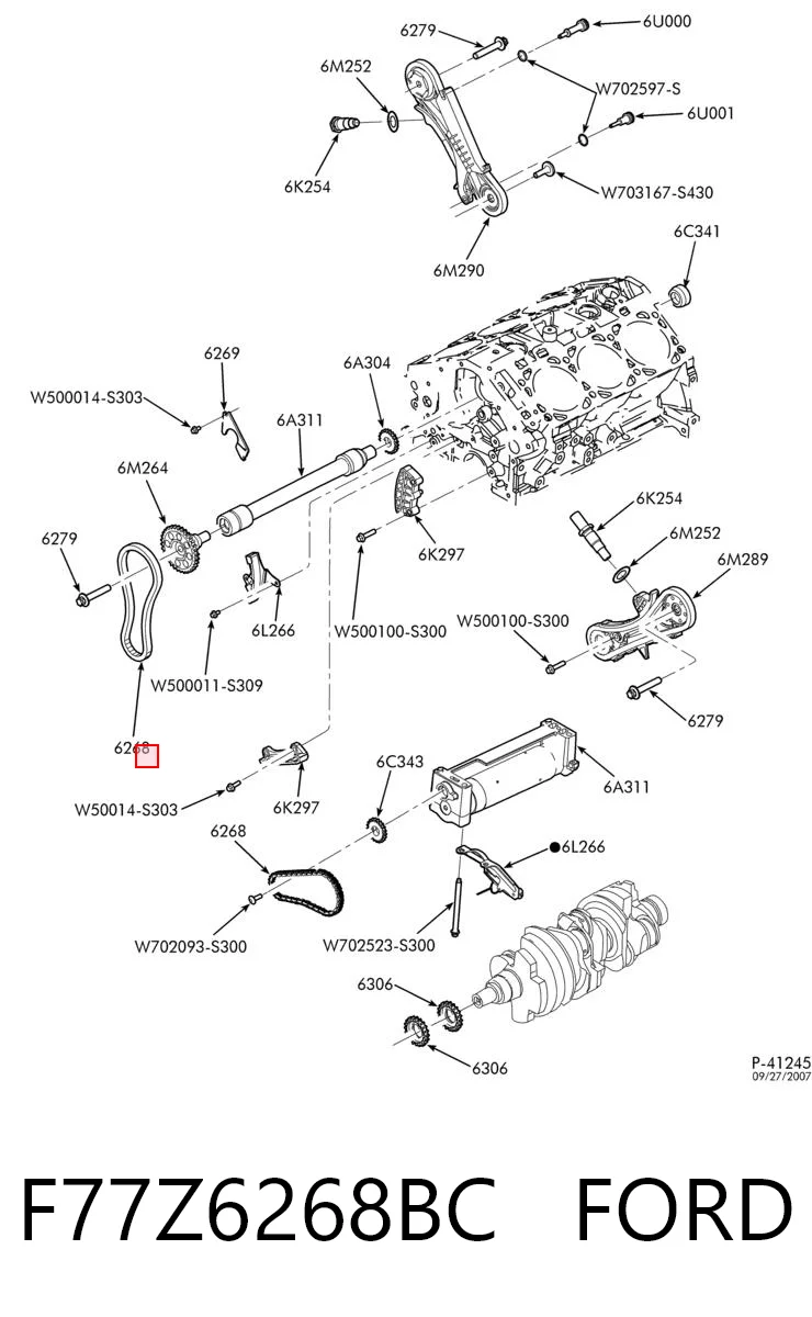 F77Z6268BC Ford Цепь ГРМ, балансировочного вала