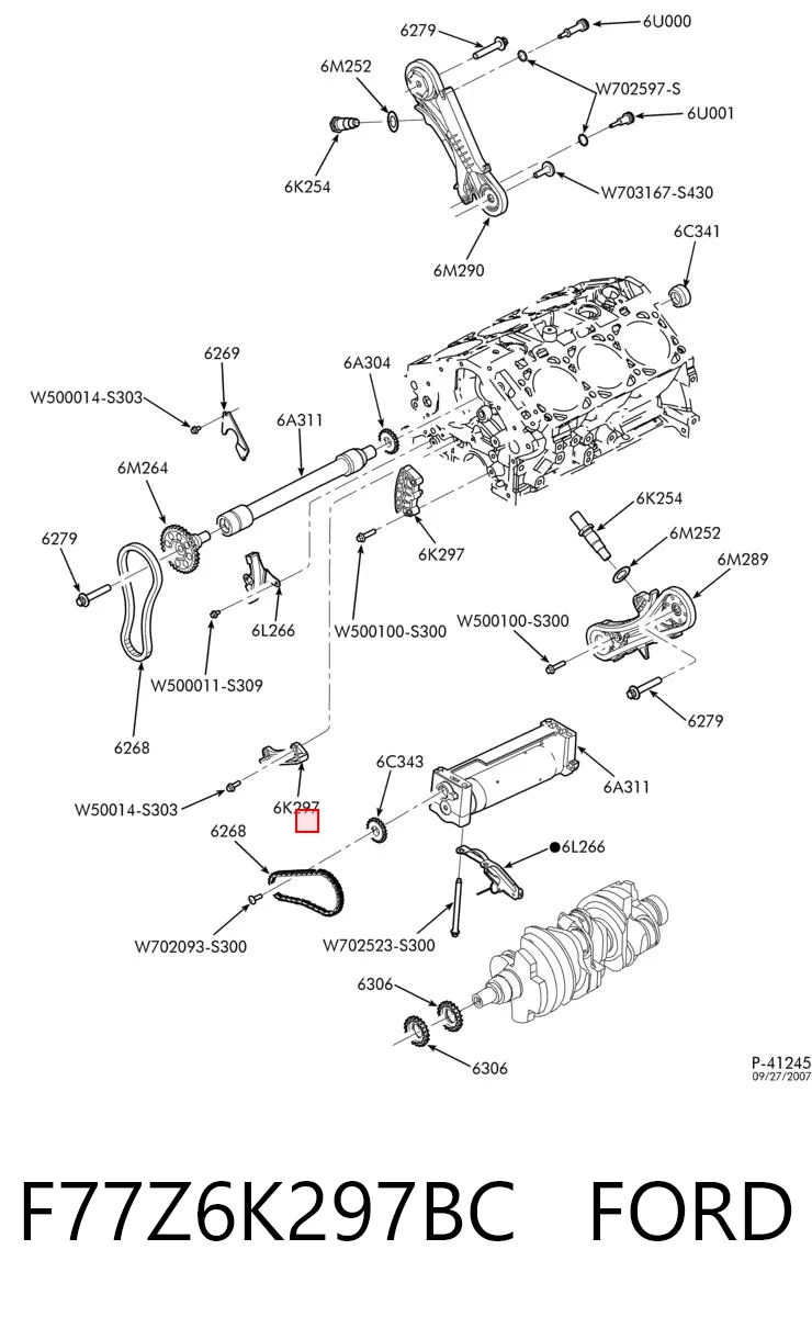 F77Z6K297BC Ford Успокоитель цепи балансировочного вала