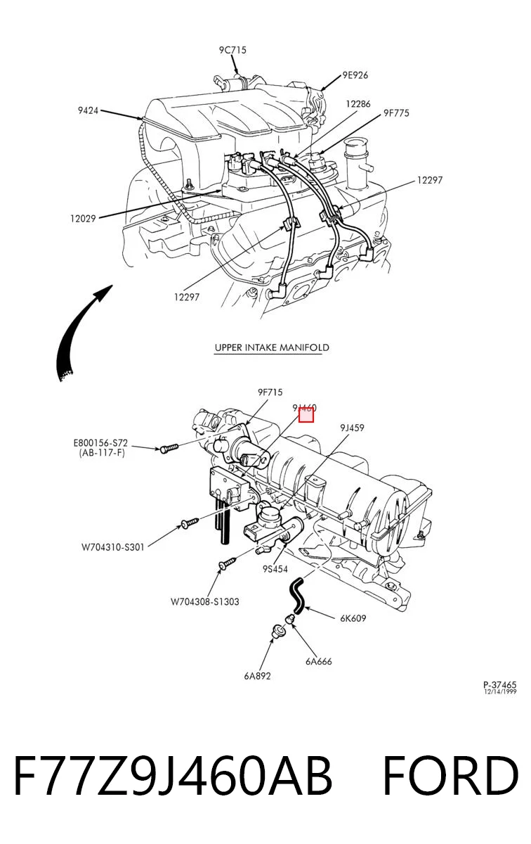 F77Z9J460AB Ford Датчик давления EGR