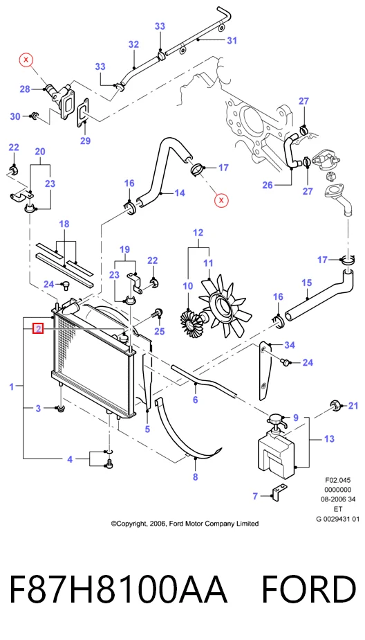 F87H8100AA Ford Крышка бачка радиатора
