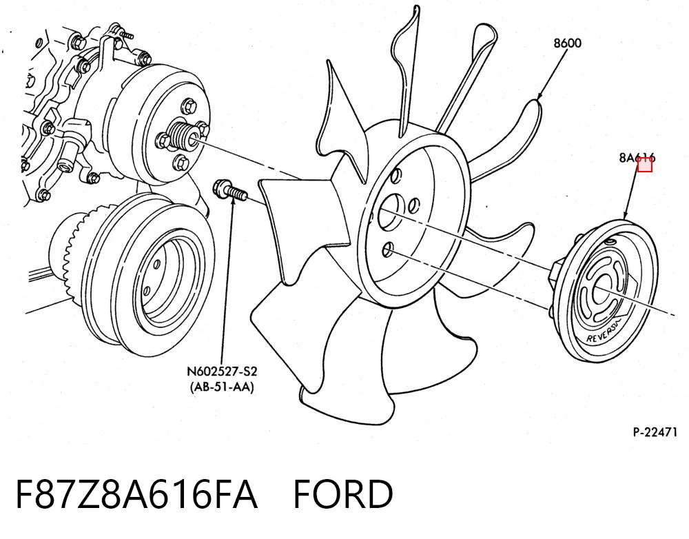 F87Z8A616FA Ford Гидромуфта привода вентилятора