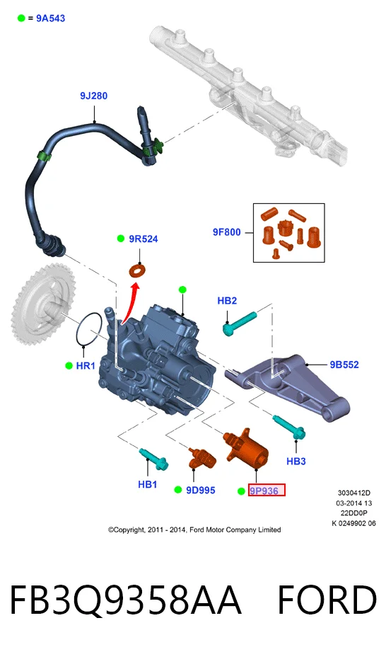 FB3Q9358AA Ford Редукционный клапан ТНВД