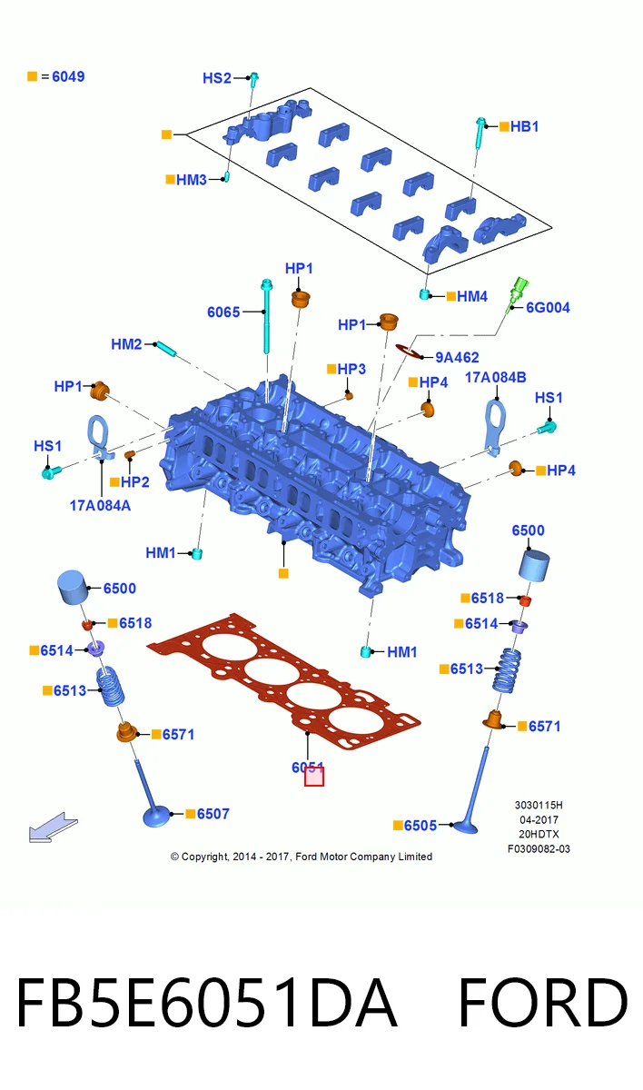 Прокладка ГБЦ Ford Kuga II внедорожник (CBS) (2012 - 2019) цена, от 49.77 USD