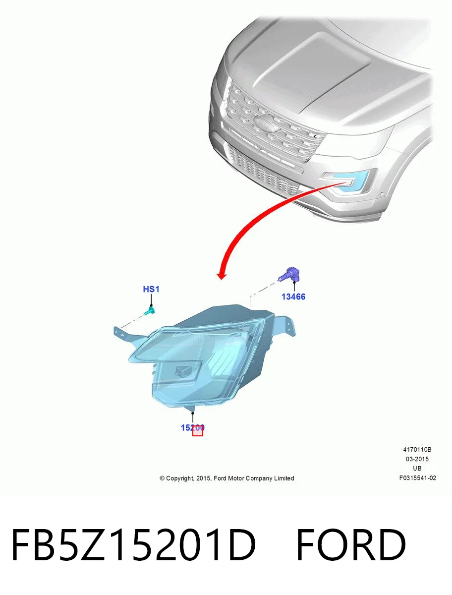 FB5Z15201D Ford Противотуманная фара левая