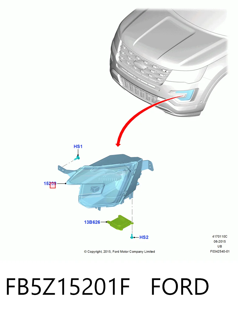 FB5Z15201F Ford Противотуманная фара левая
