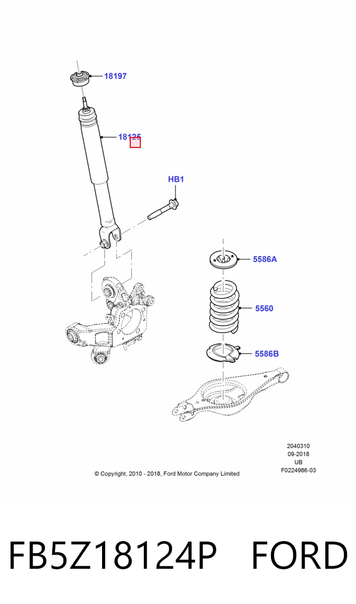 FB5Z18124P Ford Амортизатор передней подвески правый