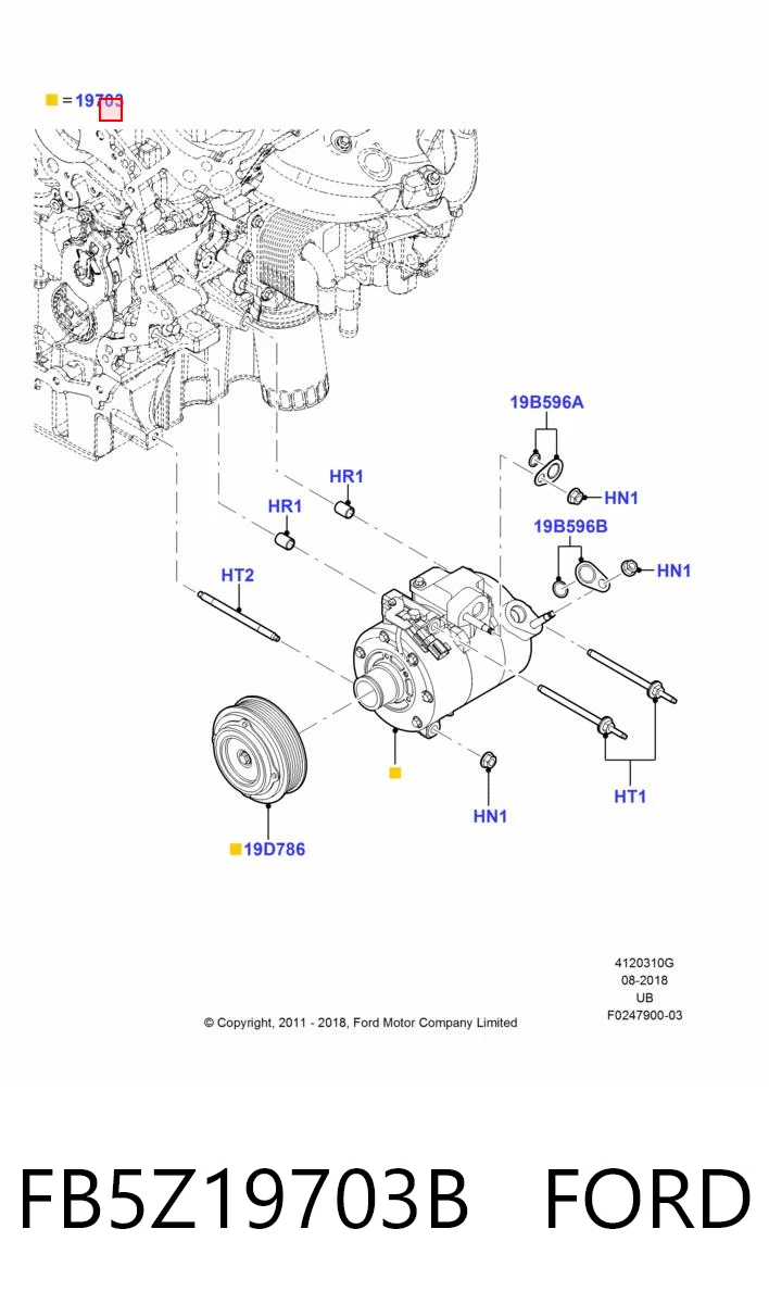 FB5Z19703B Ford Компрессор хладагента