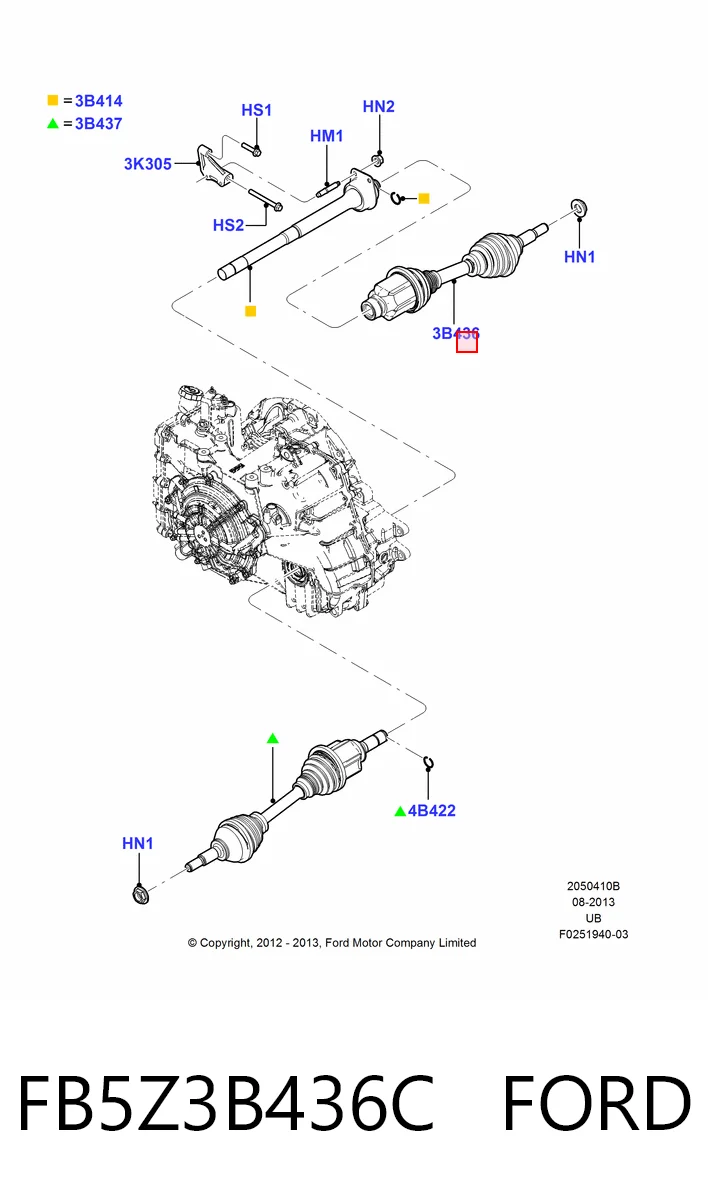 Полуось передняя, правая на Ford Explorer  U5