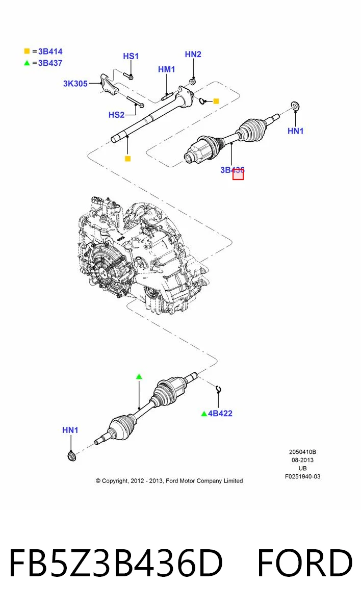 Привод передний правый Ford Explorer внедорожник (U5) (2011 - 2019) цена, от 99.09 USD