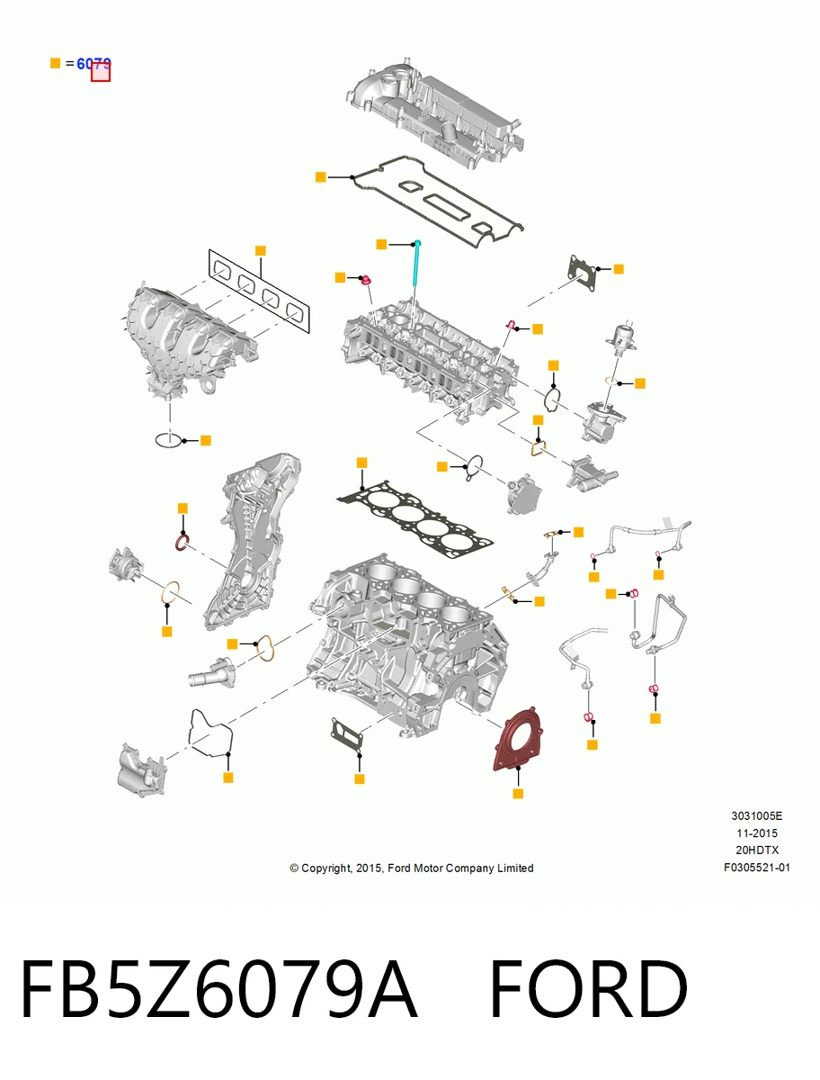 FB5Z6079F Ford Комплект прокладок на двигатель