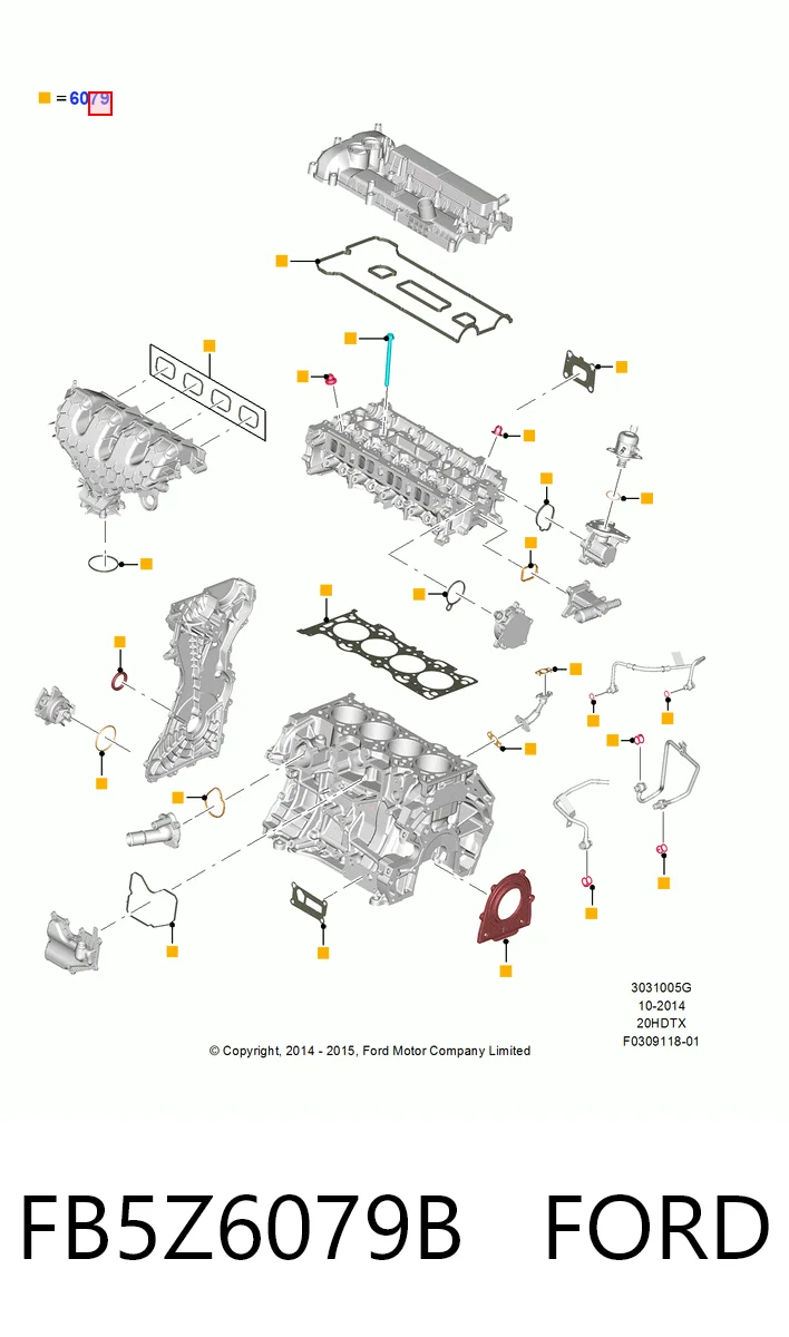 Полный комплект прокладок двигателя Ford FB5Z6079F цена, от 91.73 USD