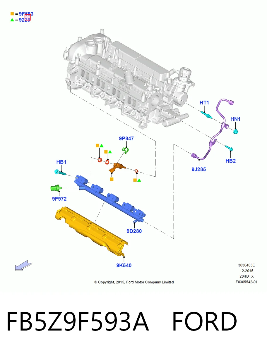 FB5Z9F593A Ford Топливные форсунки