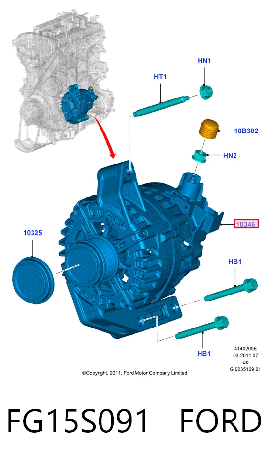 FG15S091 Ford Генератор автомобильный