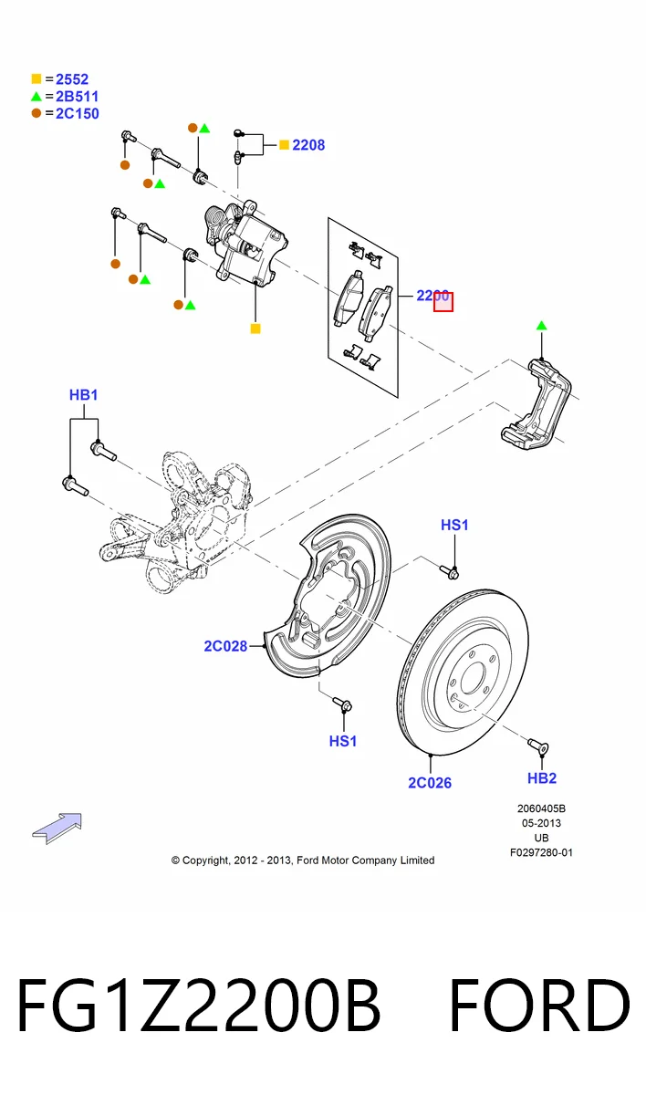 FG1Z2200B Ford Колодки тормозные дисковые комплект