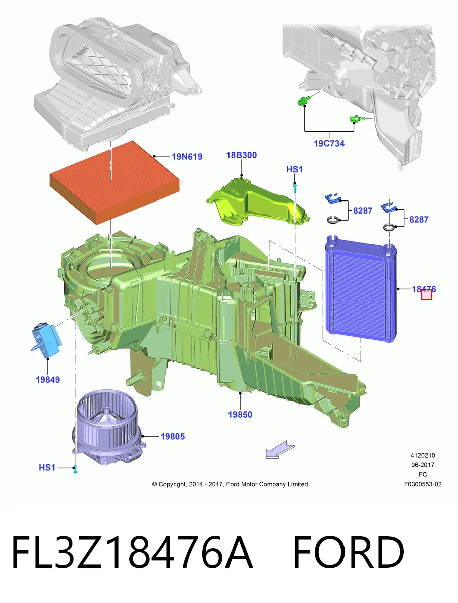 Радиатор печки (отопителя) Fiat/Alfa/Lancia K68003993AA цена, от 53.67 USD