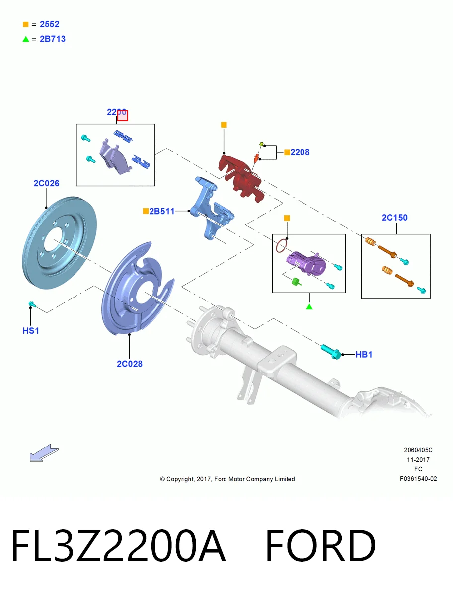 FL3Z2200A Ford Колодки тормозные дисковые комплект