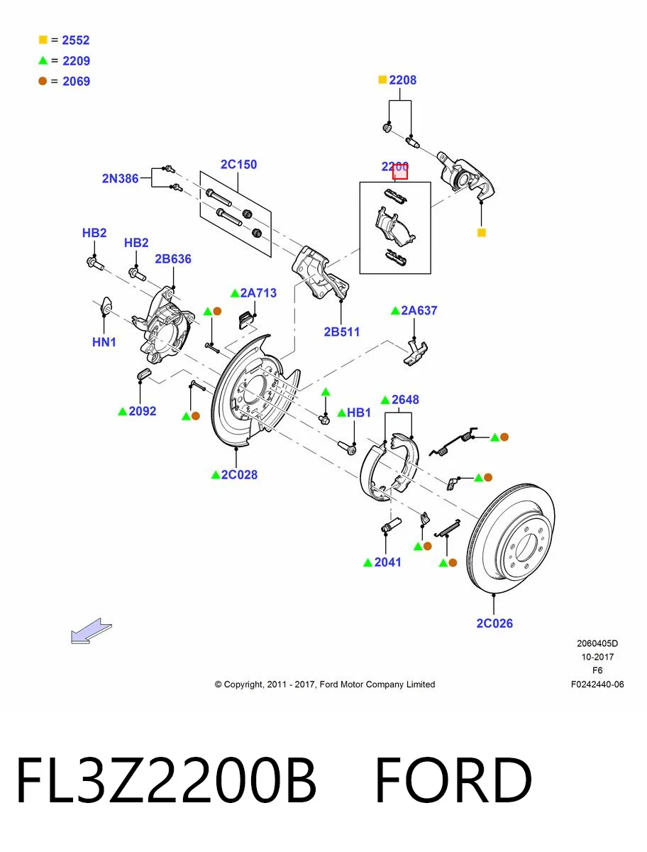 FL3Z2200B Ford Колодки тормозные дисковые комплект