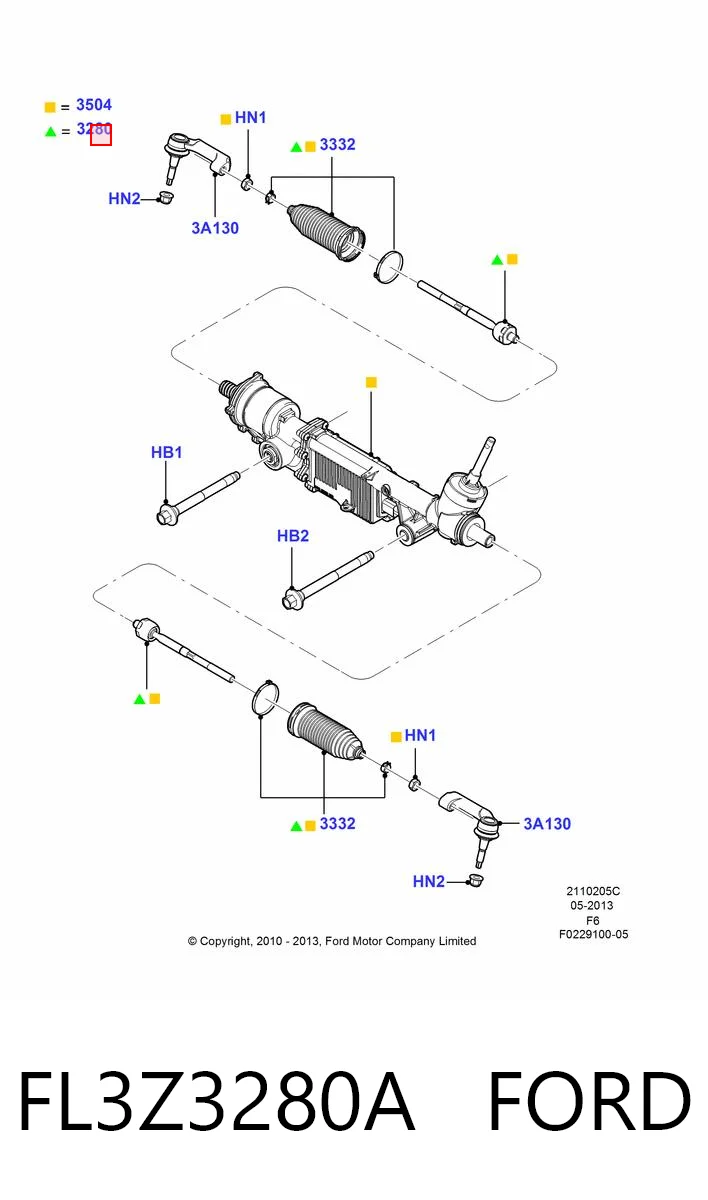 FL3Z3280A Ford Тяги рулевые
