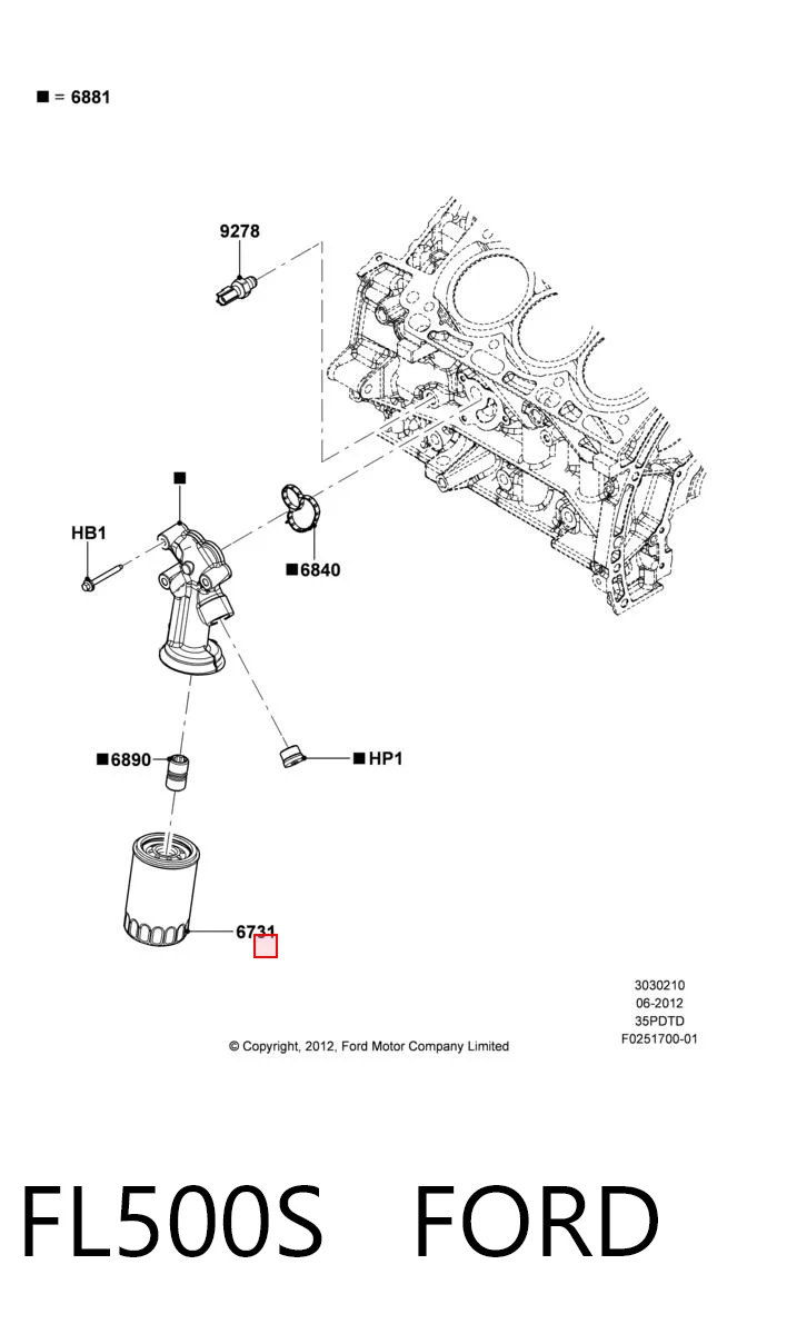 FL500S Ford Масляный фильтр двигателя