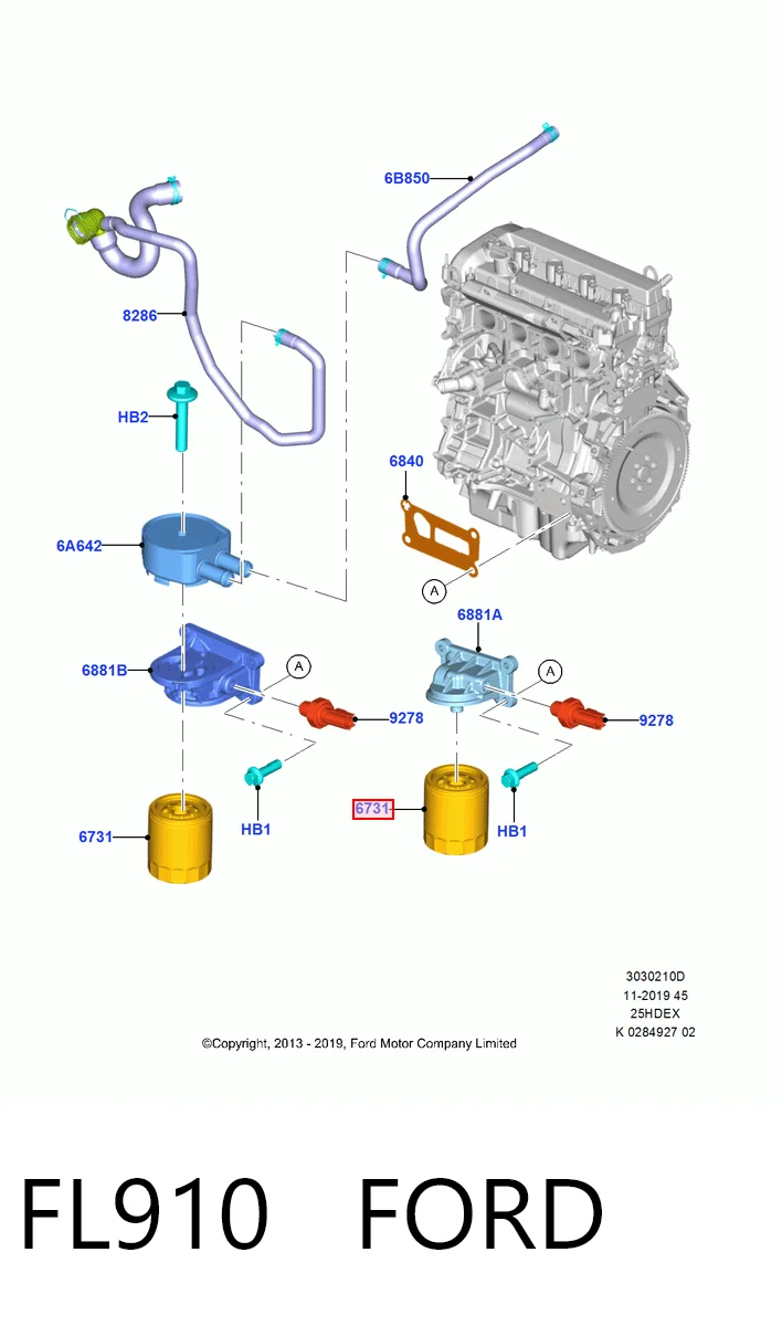 FL910 Ford Масляный фильтр двигателя