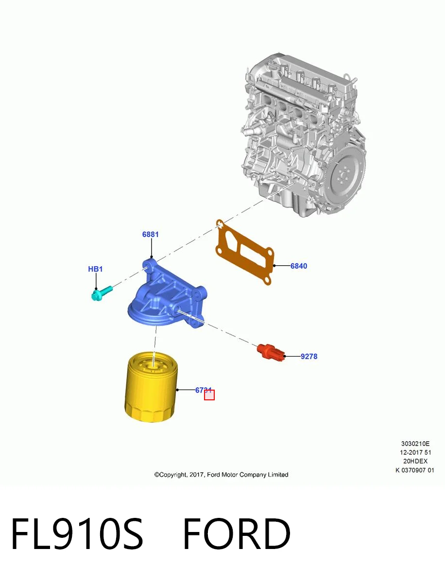 FL910S Ford Масляный фильтр двигателя