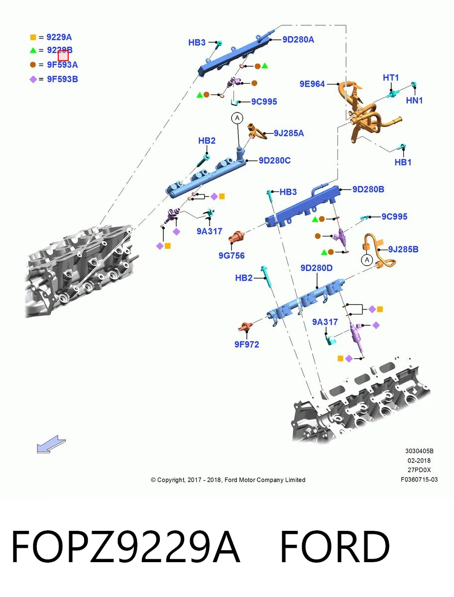 FOPZ9229A Ford Кольцо форсунки инжектора посадочное