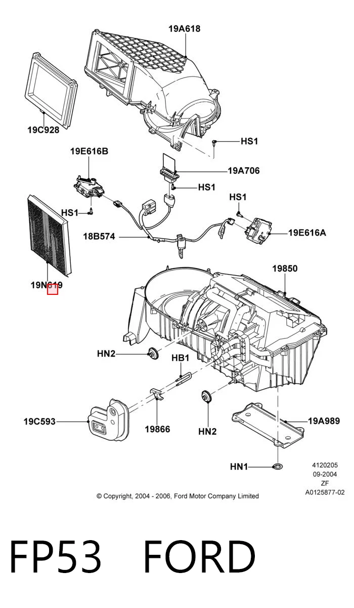 FP53 Ford Внутрисалонный фильтр