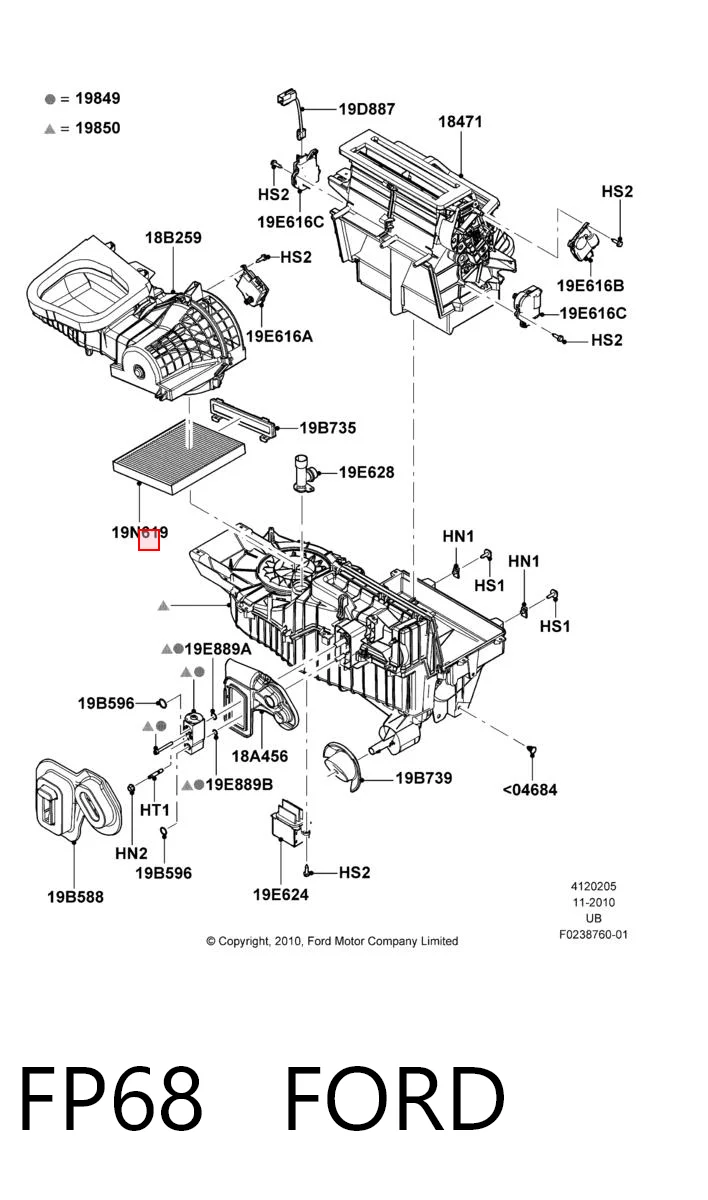 FP68 Ford Внутрисалонный фильтр