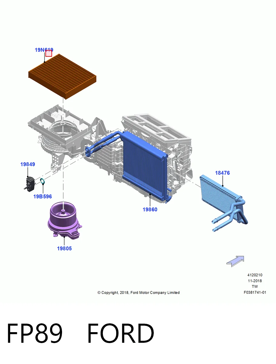 FP89 Ford Внутрисалонный фильтр