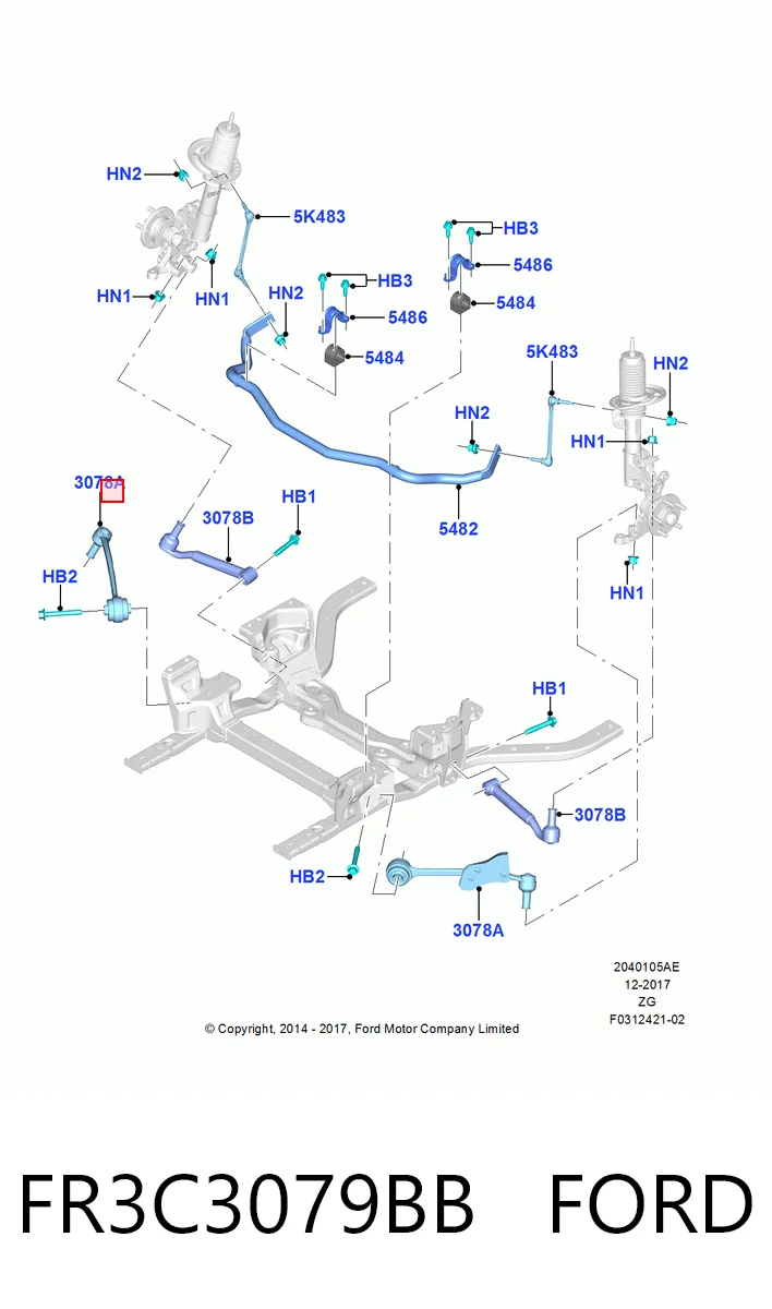 FR3C3079BB Ford Рычаг передней подвески нижний левый