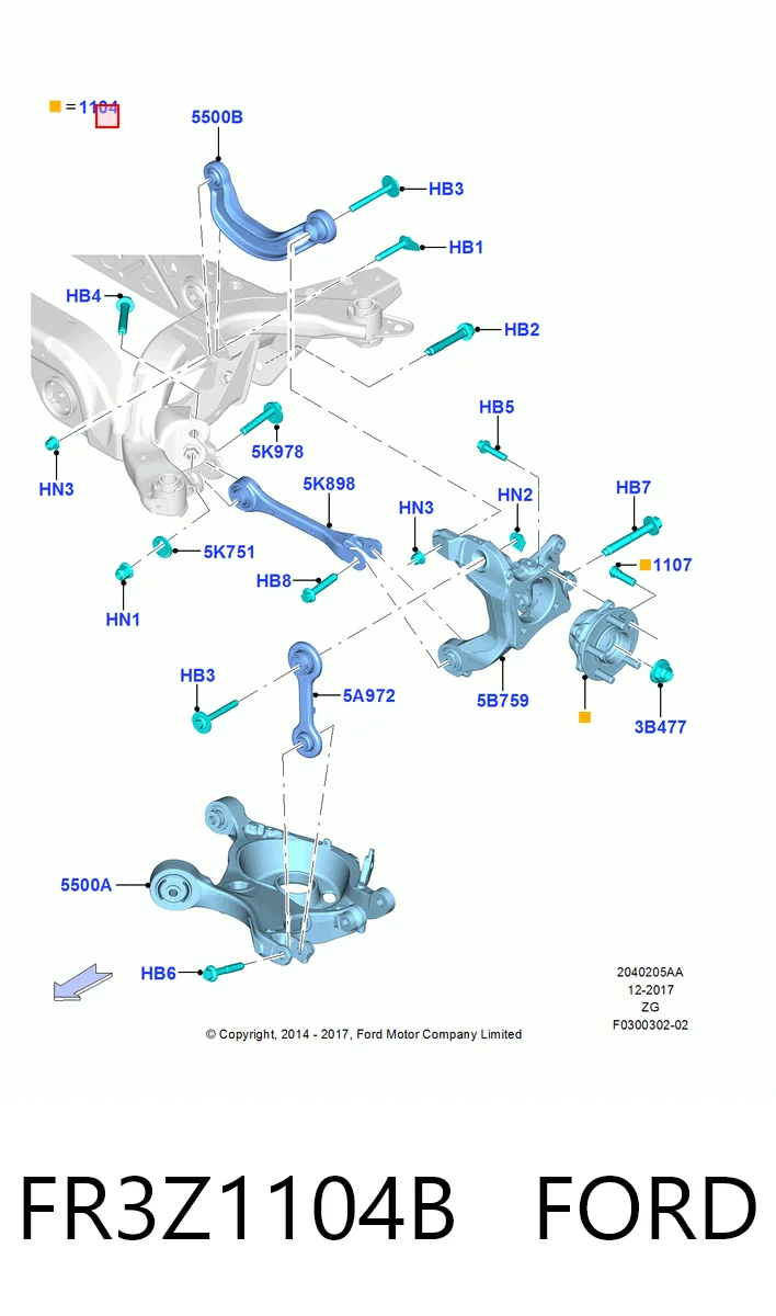 FR3Z1104B Ford Ступица задняя