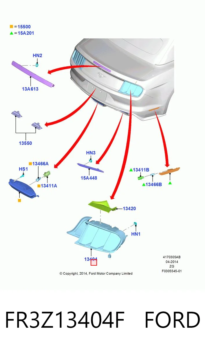 FR3Z13404F Ford Фонари задние