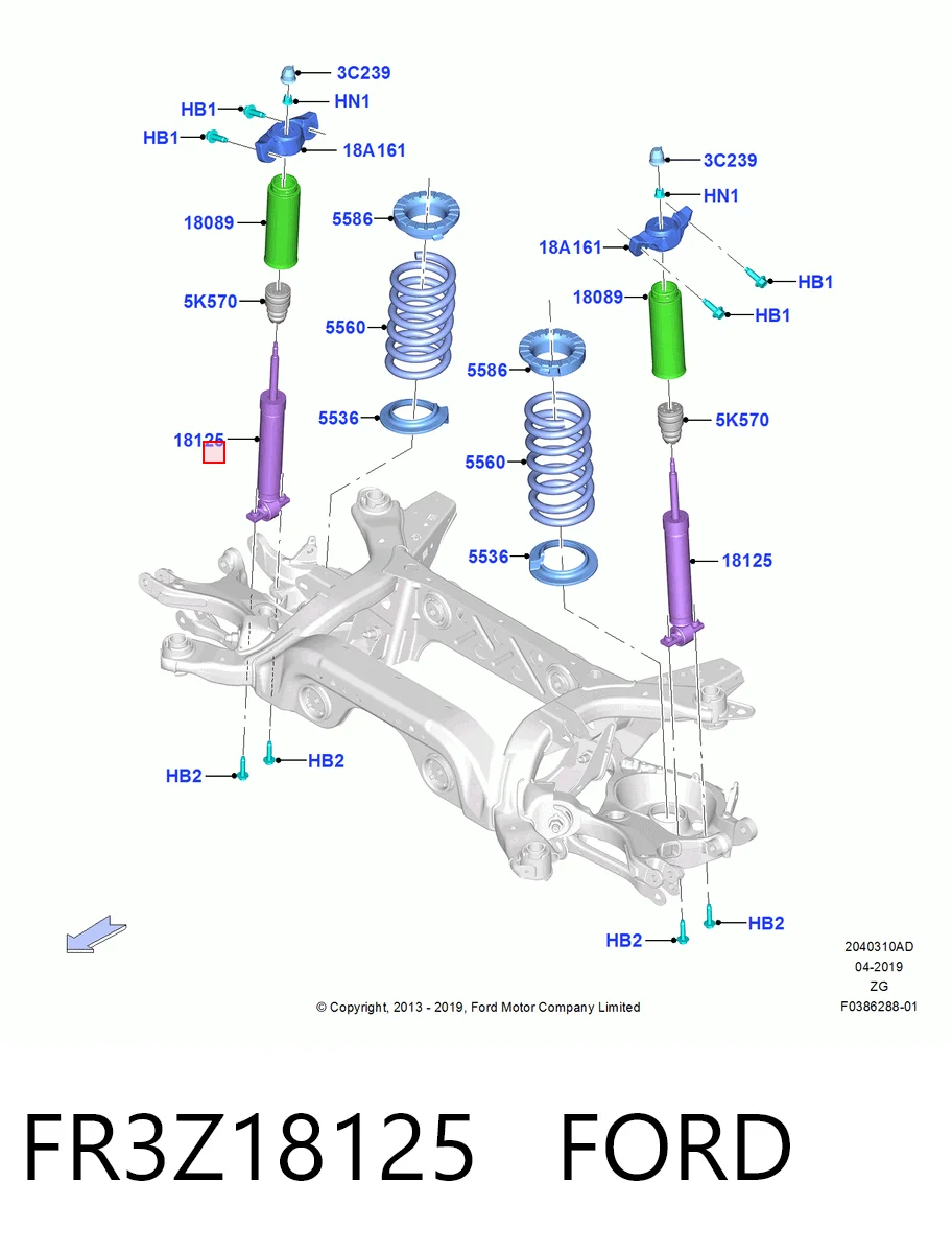 FR3Z18125 Ford Амортизаторы задние