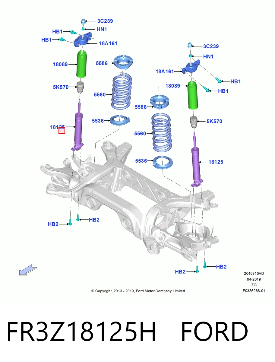 FR3Z18125H Ford Амортизаторы задние