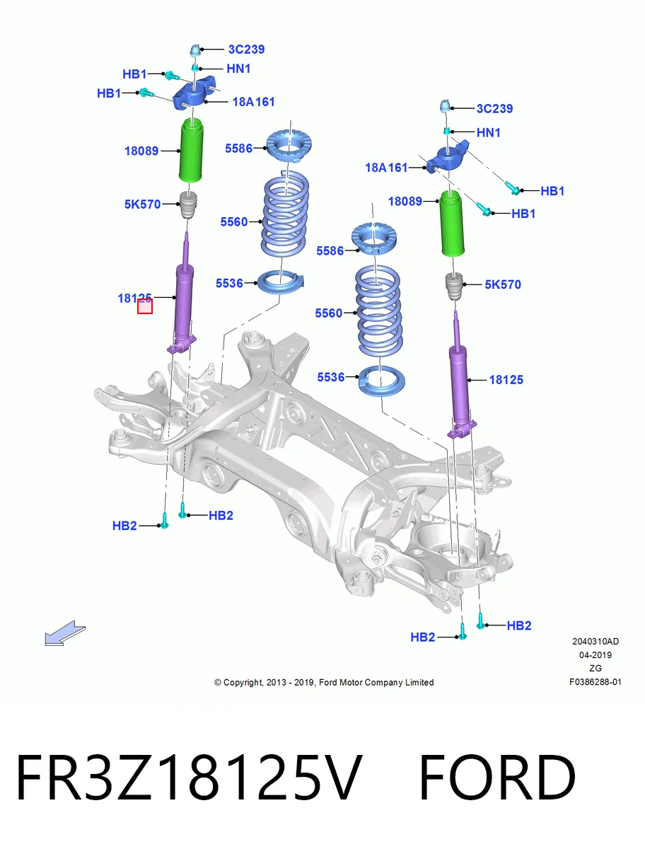FR3Z18125V Ford Амортизаторы задние