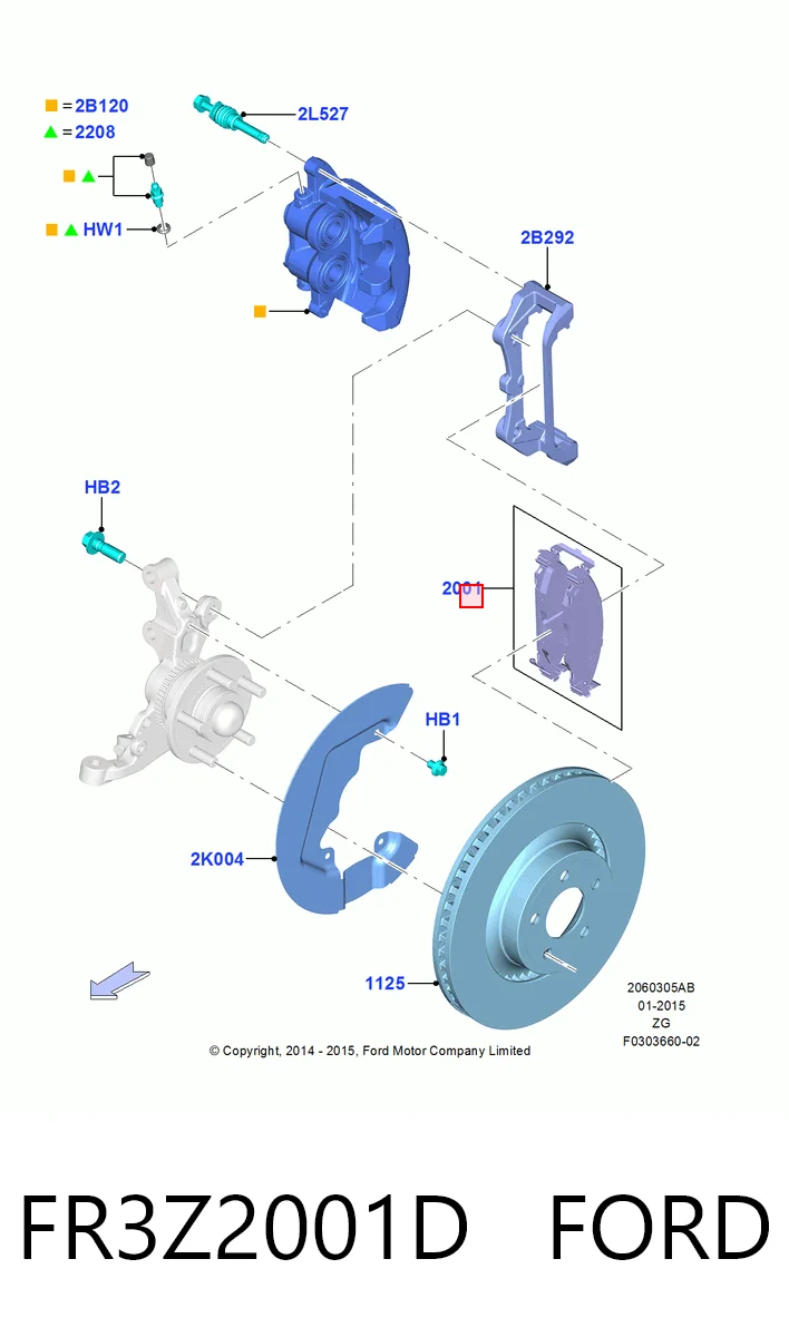 FR3Z2001D Ford Колодки передние