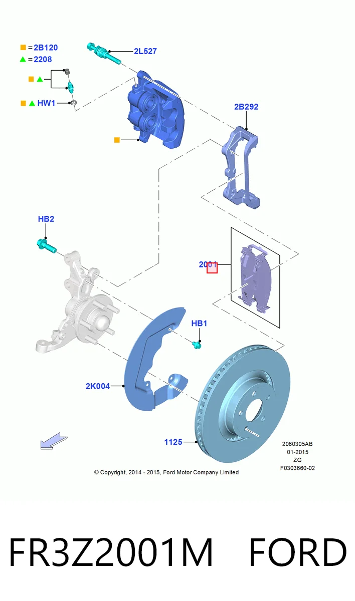 FR3Z2001M Ford Колодки передние