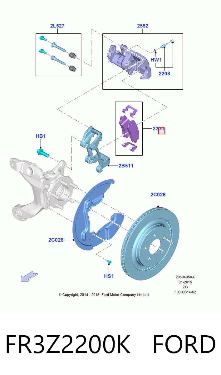 FR3Z2200K Ford Колодки тормозные дисковые комплект