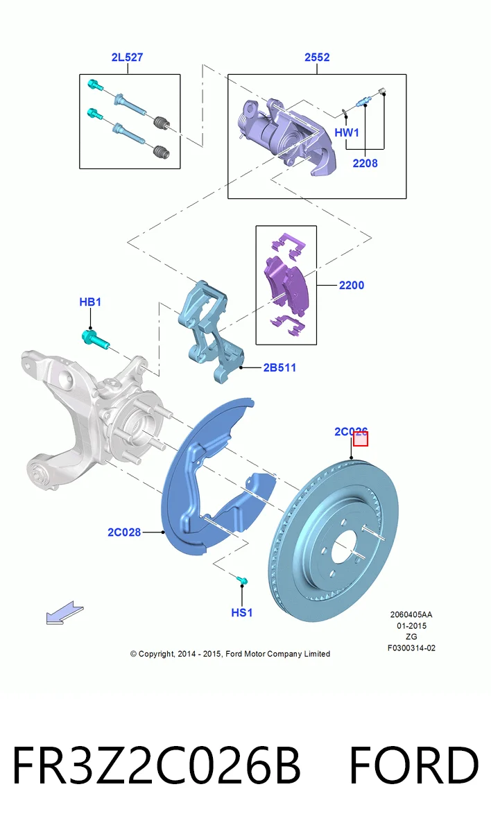 FR3Z2C026B Ford Дисковый тормоз