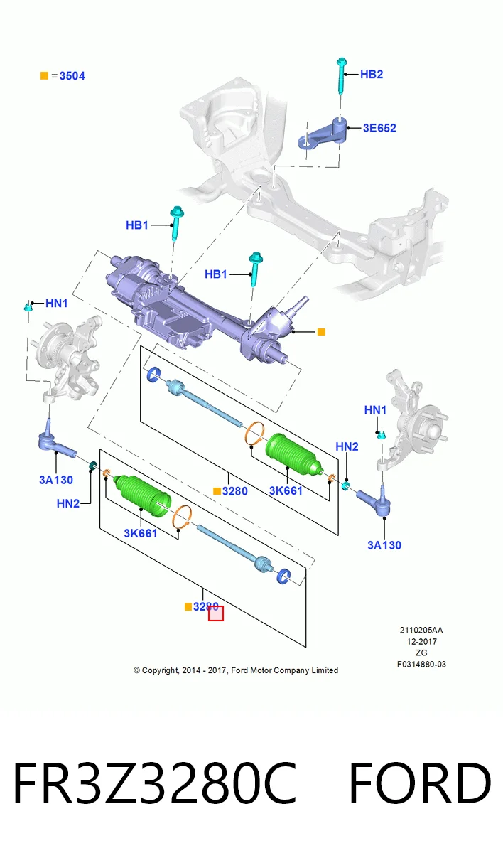 FR3Z3280C Ford Тяги рулевые