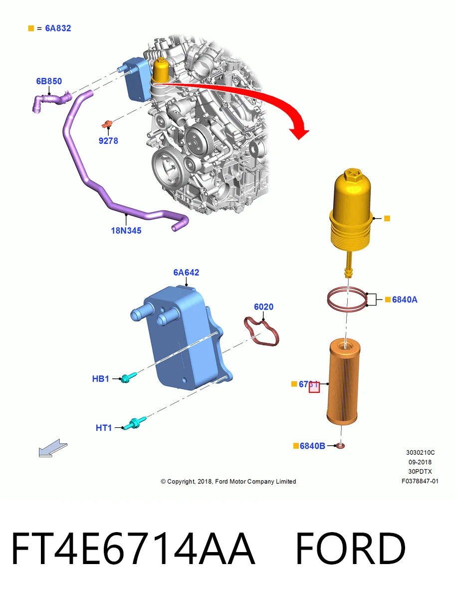 FT4E6714AA Ford Масляный фильтр двигателя